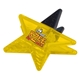 aerial view a translucent yellow power clip star with strong magnet, image 1 of 2
