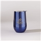 aerial view a blue double wall stainless steel wine cup, image 1 of 3