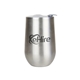 aerial view a silver double wall stainless steel wine cup, image 1 of 3