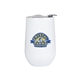 aerial view a white double wall stainless steel wine cup, image 1 of 3