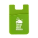 aerial view a lime green adhesive silicone cellphone wallet, image 1 of 2