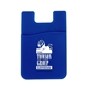 aerial view a royal blue adhesive silicone cellphone wallet, image 1 of 2