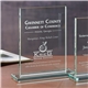 aerial view a clear glass rectangle - large award, image 1 of 2