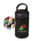 aerial view a black cooling towel with carabiner case, image 1 of 2