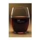 aerial view a clear stemless red wine glass, image 1 of 2