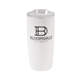 aerial view a white 20 oz double wall plastic tumbler, image 1 of 2