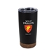 aerial view a black color splash cork 20 oz stainless steel tumbler, image 1 of 3
