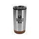 aerial view a silver color splash cork 20 oz stainless steel tumbler, image 1 of 2
