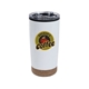 aerial view a white color splash cork 20 oz stainless steel tumbler, image 1 of 2