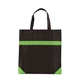 aerial view a lime green nonwoven shopping bag, image 1 of 2