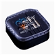 aerial view a metal premium metal earbud set, image 1 of 2