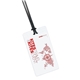 a white travel slip - in id luggage tag