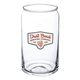 aerial view a clear 16 oz arc can shaped beer glasses, image 1 of 2