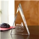 aerial view a clear prism triangle award, image 1 of 2