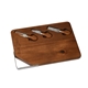 aerial view a brown cheese knife cutting board, image 1 of 2