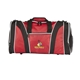aerial view a black/red vibrant sport duffel bag, image 1 of 2