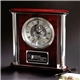 aerial view a rosewood/clear elegant oversized titan clock, image 1 of 2