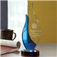 aerial view a clear/blue ascending blue flame pyre award, image 1 of 2