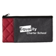 aerial view a red modern quilted school pencil pouch, image 1 of 2