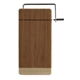 a brown two tone bamboo cheese cutter