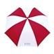 aerial view a red-white elements 60 recycled auto open golf umbrella, image 1 of 5