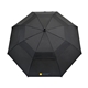 aerial view a black elements 60 recycled auto open double canopy golf umbrella, image 1 of 5
