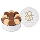 aerial view a white 12 piece truffle cookie gift tin, image 1 of 3