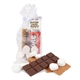 aerial view a white outdoor smores kit with hangtag, image 1 of 3