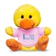 aerial view a pink 7 plush duck with t - shirt, image 1 of 6