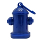 aerial view a royal blue fire hydrant shaped waste bag dispenser, image 1 of 2