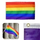 a rainbow flag with gold grommets vibrant 8 rainbow flag