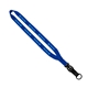 aerial view a royal blue 3/4 smooth nylon slide release lanyard, image 1 of 2