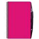 a translucent magenta 5 1/4 x 8 1/4 poly weekly planners with pen