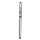 aerial view a metallic silver avendale velvet touch stylus gel pen, image 1 of 3