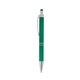 aerial view a green palette soft touch ballpoint pen / stylus, image 1 of 3