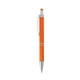 aerial view a orange palette soft touch ballpoint pen / stylus, image 1 of 3