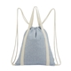 aerial view a blue renew ii 9 oz recycled cotton drawstring bag, image 1 of 4