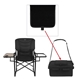 aerial view a black icool(r) twin peaks deluxe camping chair with 18- can cooler, image 1 of 9