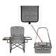 aerial view a grey icool(r) twin peaks deluxe camping chair with 18- can cooler, image 1 of 8