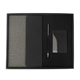 aerial view a black regal journal, pen card case gift set, image 1 of 5