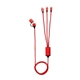 aerial view a red 3 ft. 4- in -1 charging cable 2.0, image 1 of 2