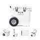 a group of rovr(r) rollr(r) 45qt wheeled hard cooler