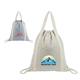 a group of renew ii 9 oz recycled cotton drawstring bag