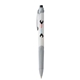 a white w/silver accents and black ink glidewrite signature ballpoint pen