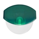 aerial view a translucent green personalized pizza cutter, image 1 of 2