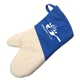 aerial view a blue da oven mitt with magnet, image 1 of 2