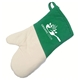 aerial view a green da oven mitt with magnet, image 1 of 2