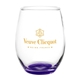 aerial view a purple enjoy 21 oz arc stemless wine glass, image 1 of 2