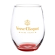 aerial view a red enjoy 21 oz arc stemless wine glass, image 1 of 2