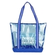aerial view a blue anaheim clear tote, image 1 of 2